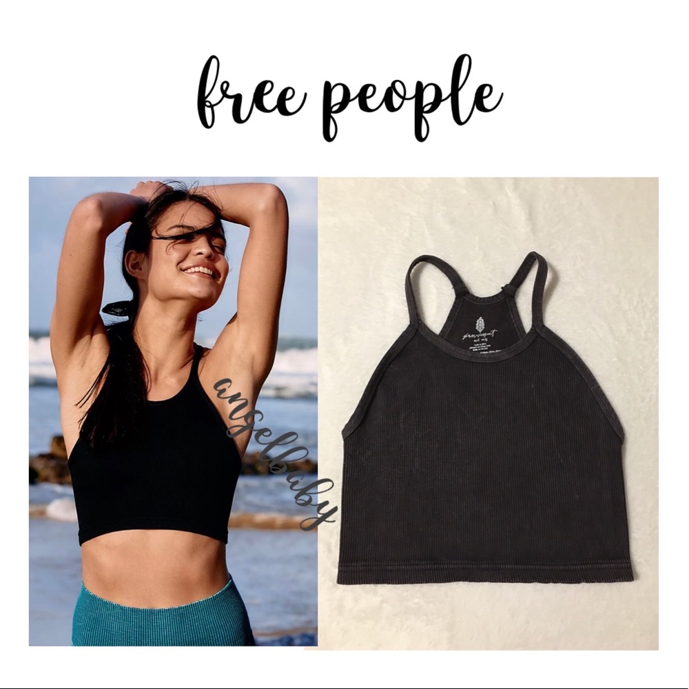 Free People Happiness Runs Crop in Washed Black!